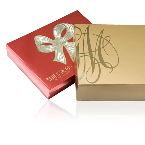 Elizabeth Arden White Diamonds gift boxes with a foiled bow